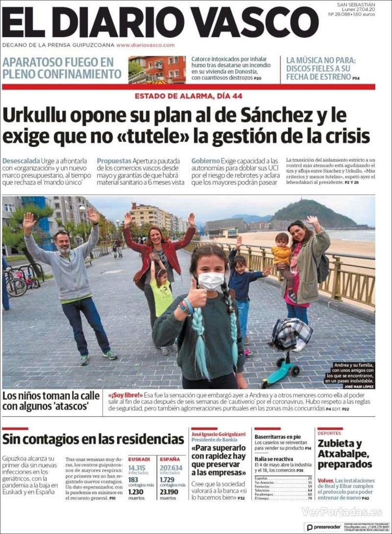 Portada La Verdad 2020-04-27