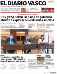 Portada El Diario Vasco 2020-09-02