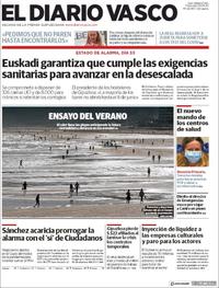 Portada El Diario Vasco 2020-05-06