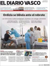 Portada El Diario Vasco 2020-07-08