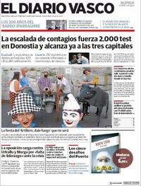 Portada El Diario Vasco 2020-08-08