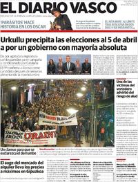 Portada El Diario Vasco 2020-02-11