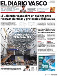 Portada El Diario Vasco 2020-09-11