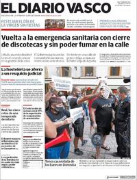 Portada El Diario Vasco 2020-08-15