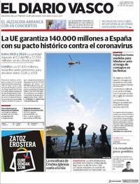 Portada El Diario Vasco 2020-07-22