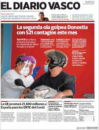 Portada El Diario Vasco 2020-08-25