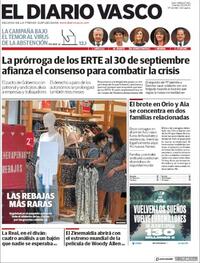 Portada El Diario Vasco 2020-06-26