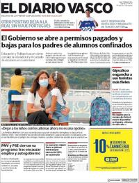 Portada El Diario Vasco 2020-08-27