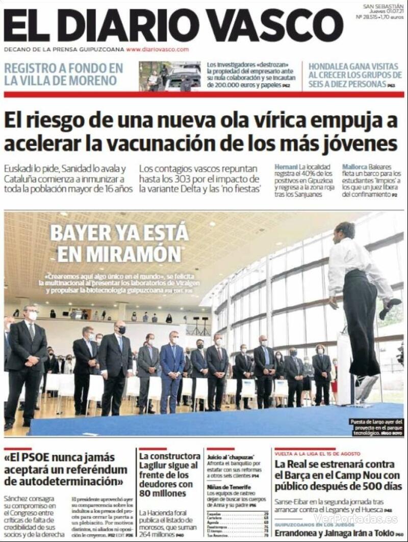 Portada El Diario Vasco 2021-07-02