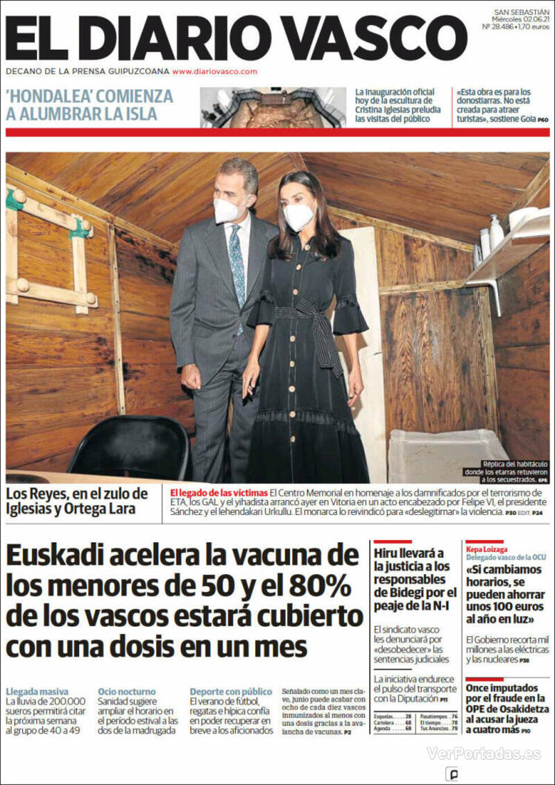 Portada El Diario Vasco 2021-06-04