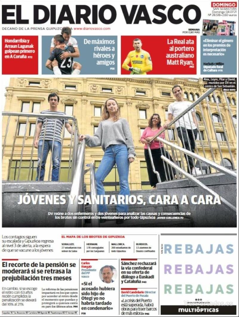 Portada El Diario Vasco 2021-07-05