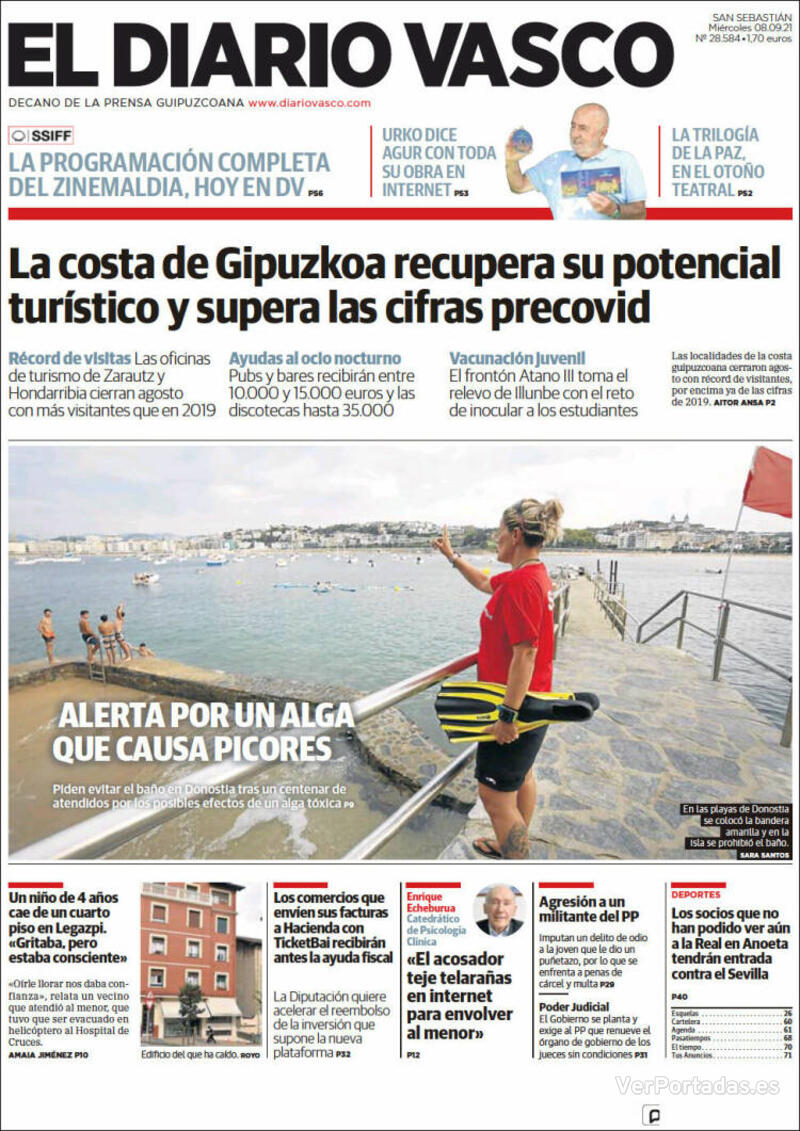 Portada El Diario Vasco 2021-09-09