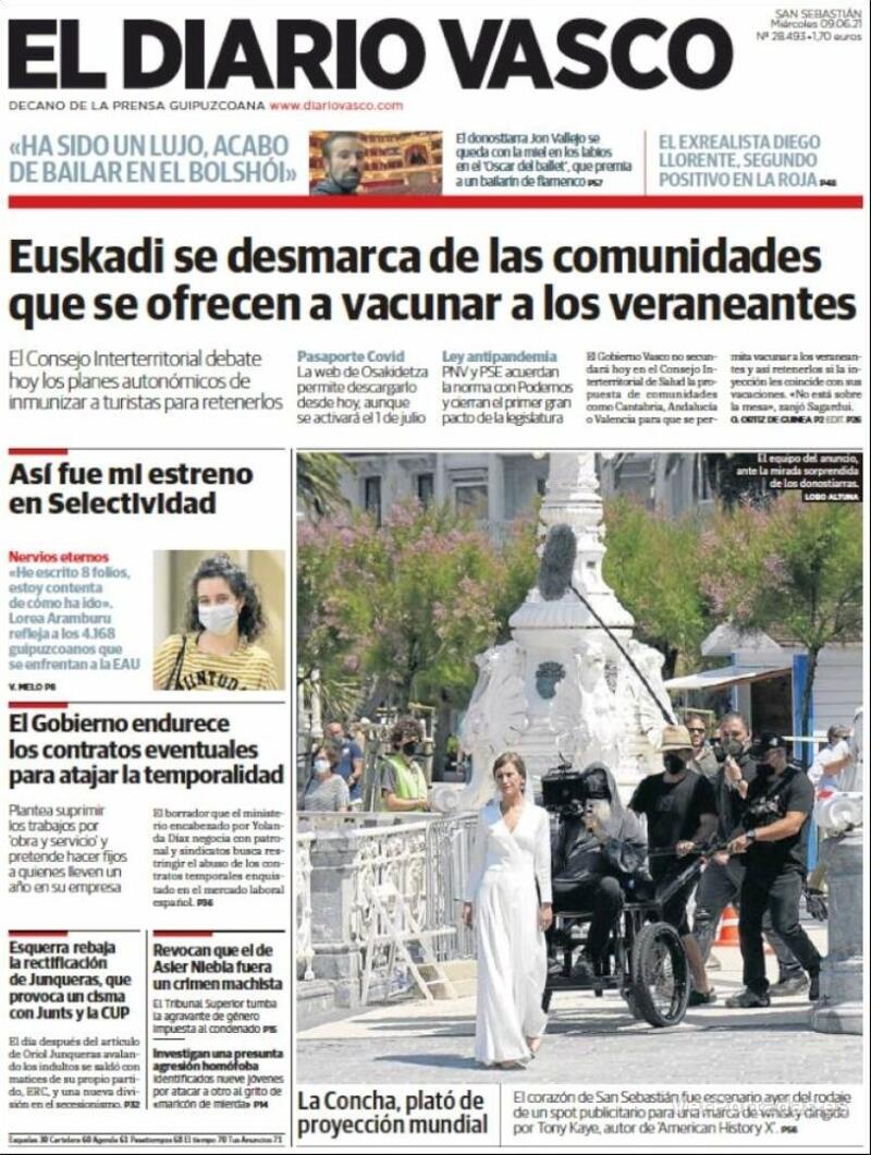 Portada El Diario Vasco 2021-06-10