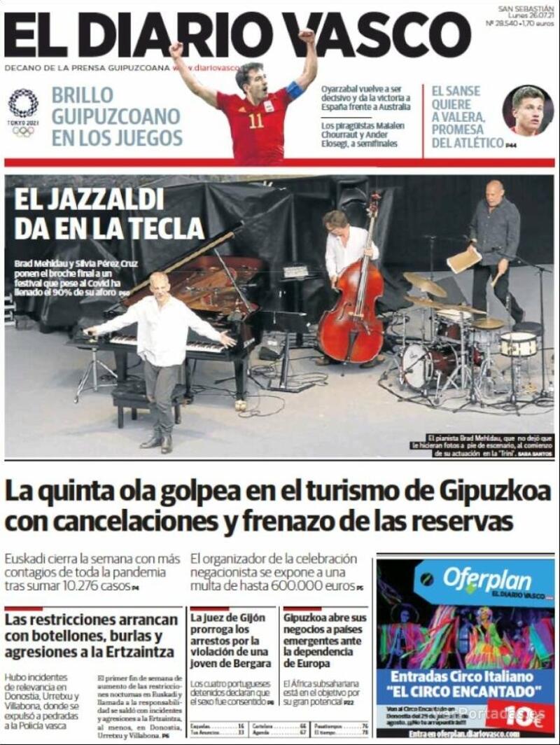 Portada El Diario Vasco 2021-07-27