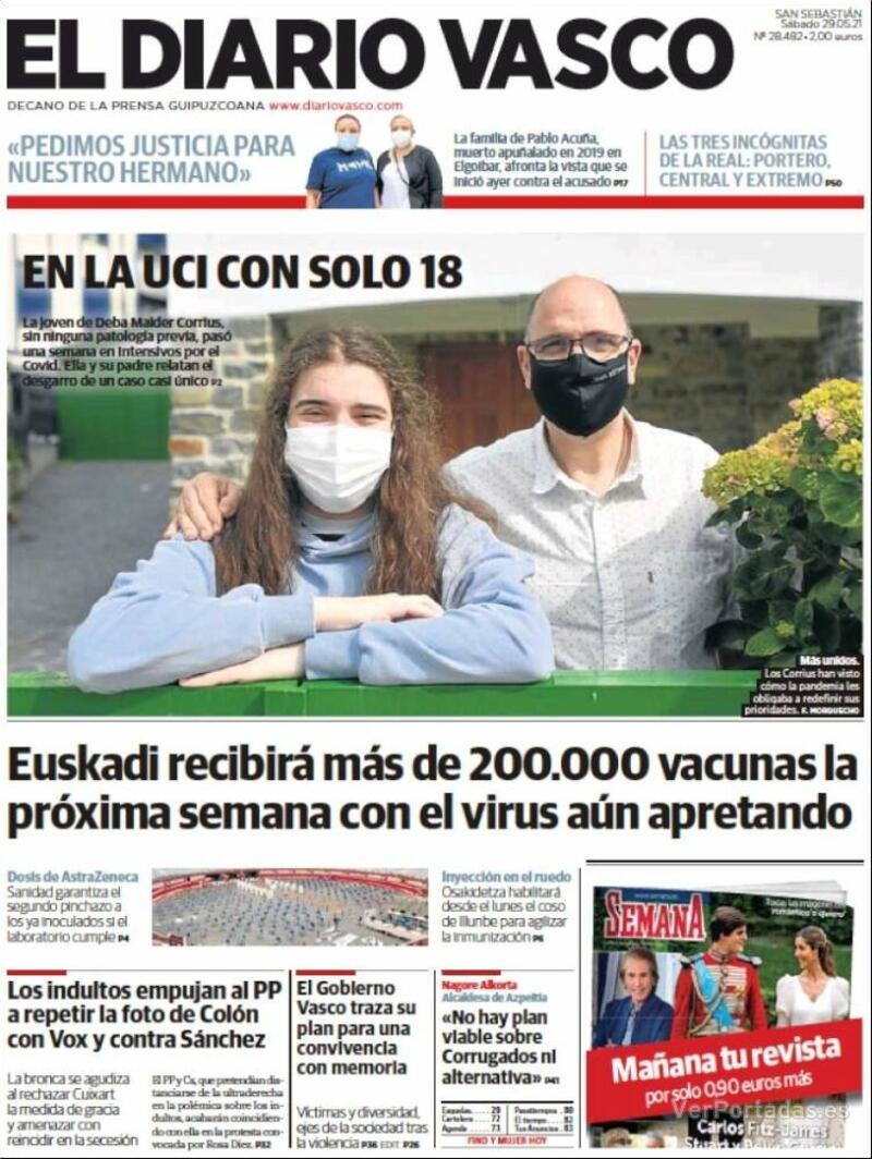 Portada El Diario Vasco 2021-05-30