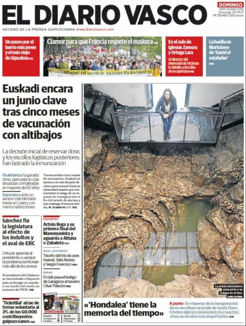 Portada El Diario Vasco 2021-05-31