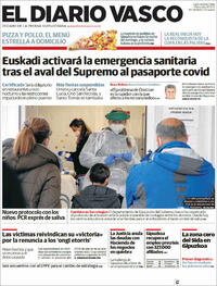 Portada El Diario Vasco 2021-12-01