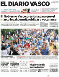 Portada El Diario Vasco 2021-08-13
