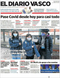 Portada El Diario Vasco 2021-12-15