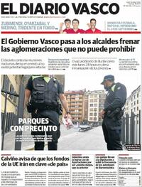 Portada El Diario Vasco 2021-07-16