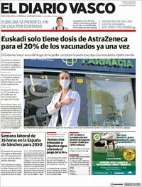 Portada El Diario Vasco 2021-05-22