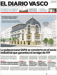 Portada El Diario Vasco 2021-09-28