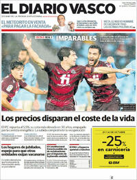 Portada El Diario Vasco 2021-10-29