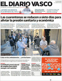 Portada El Diario Vasco 2021-12-30