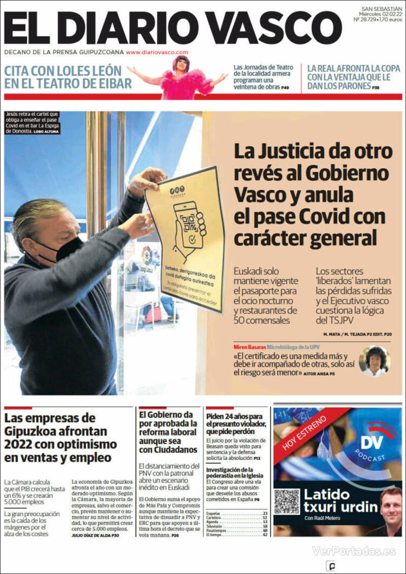 Portada La Verdad 2022-02-02