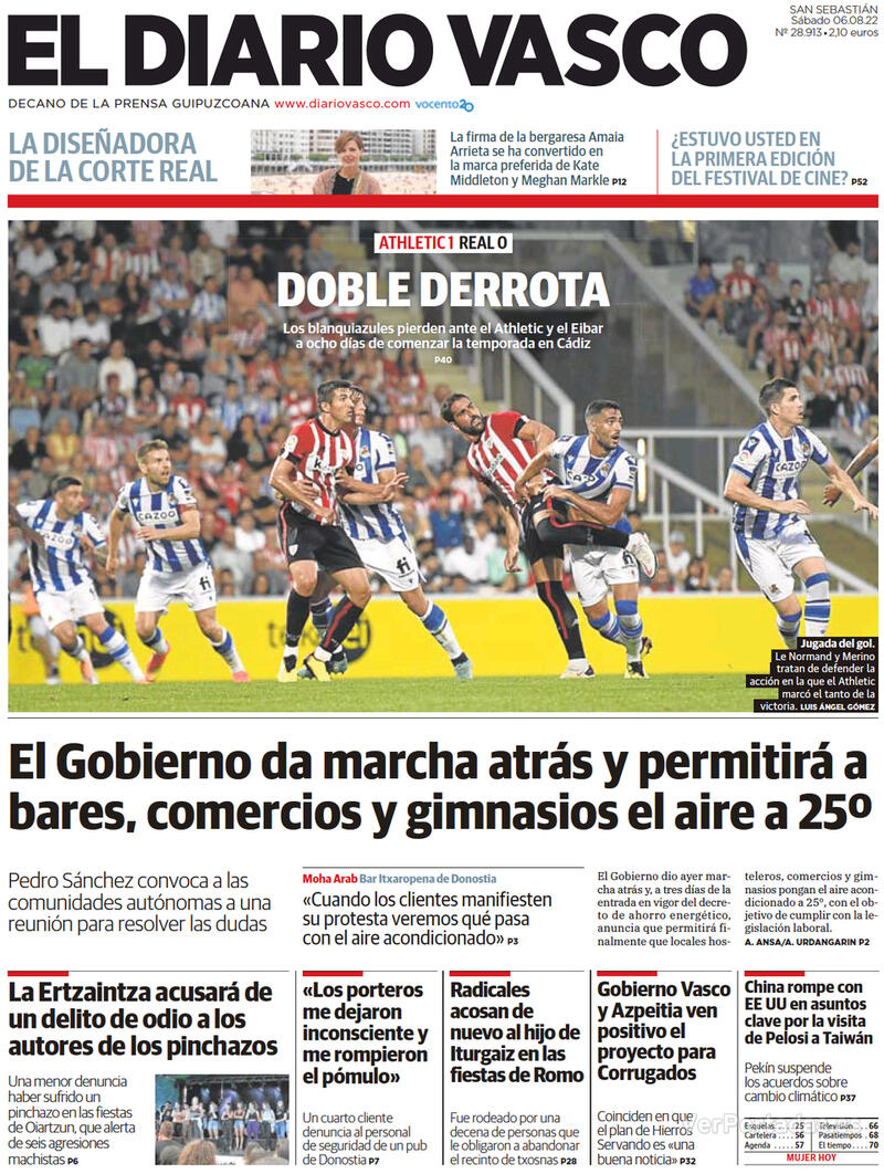 Portada El Diario Vasco 2022-08-07