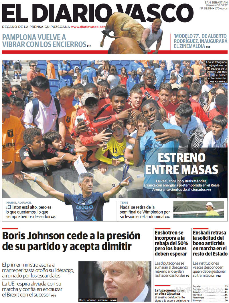 Portada El Diario Vasco 2022-07-09