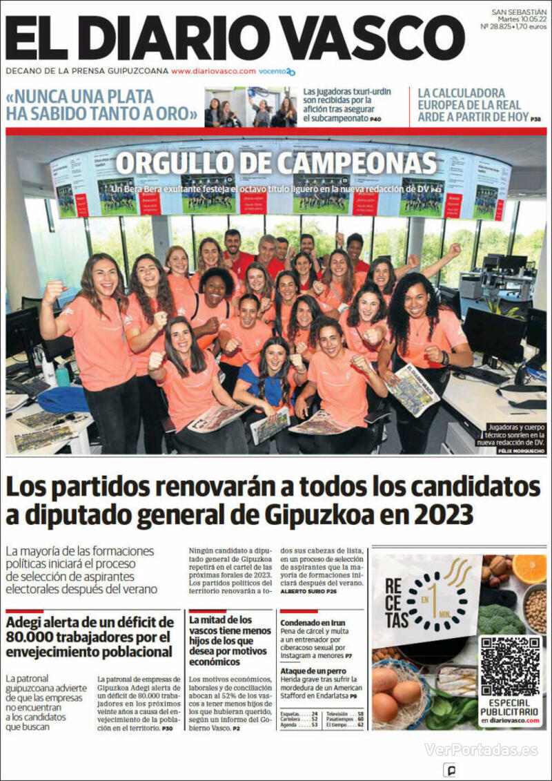 Portada El Diario Vasco 2022-05-11