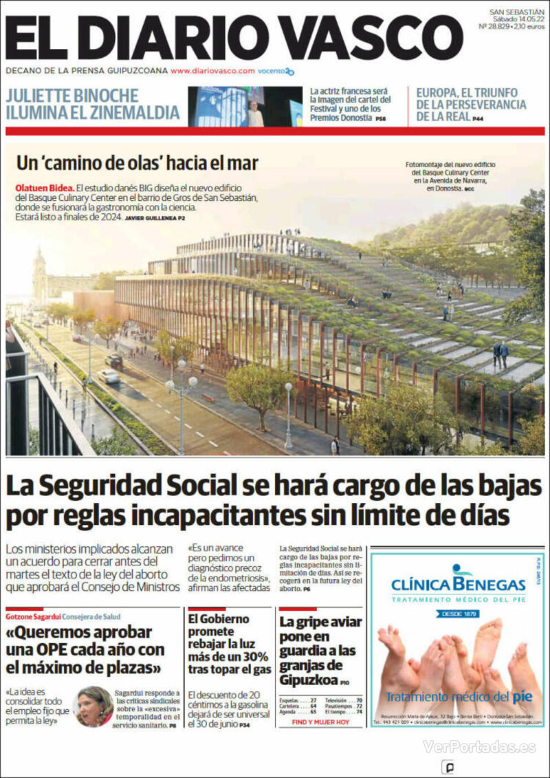 Portada El Diario Vasco 2022-05-15