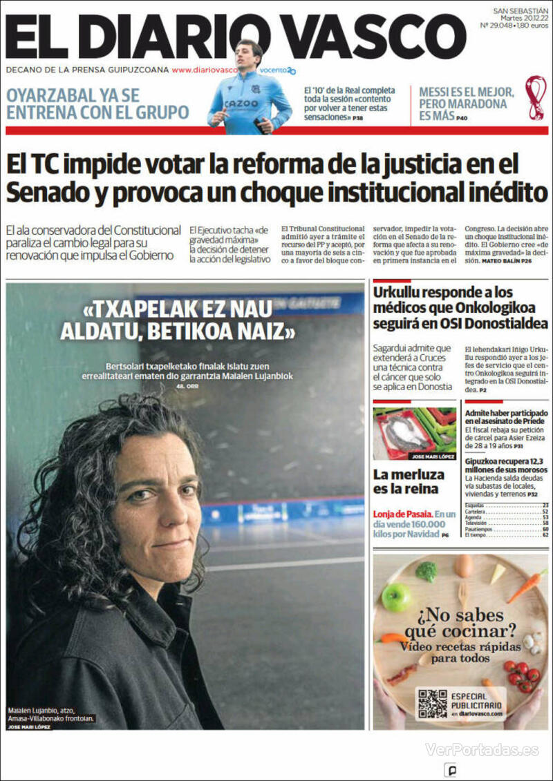 Portada La Verdad 2022-12-20