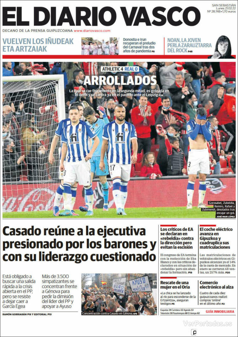 Portada La Verdad 2022-02-21