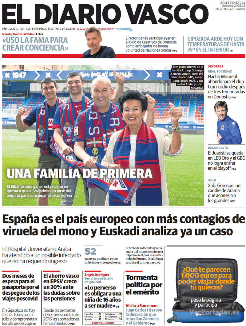 Portada El Diario Vasco 2022-05-22