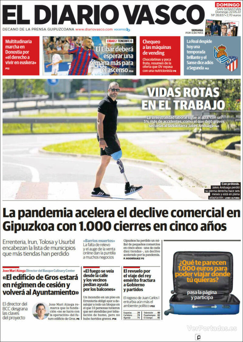 Portada El Diario Vasco 2022-05-23