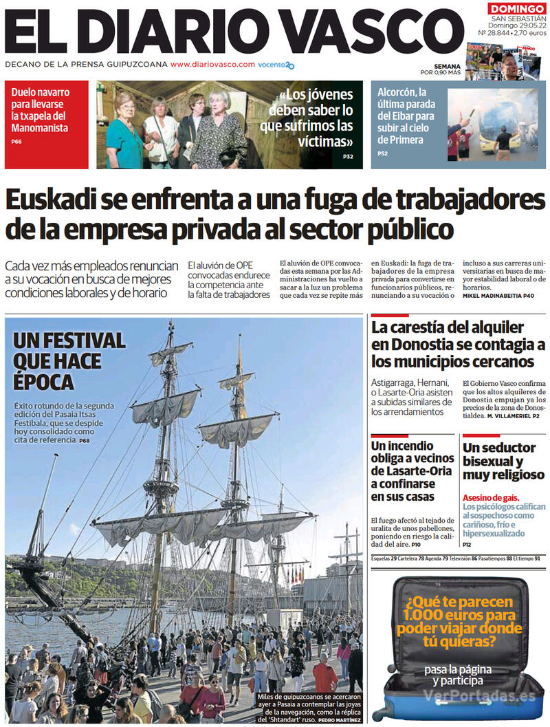 Portada El Diario Vasco 2022-05-30