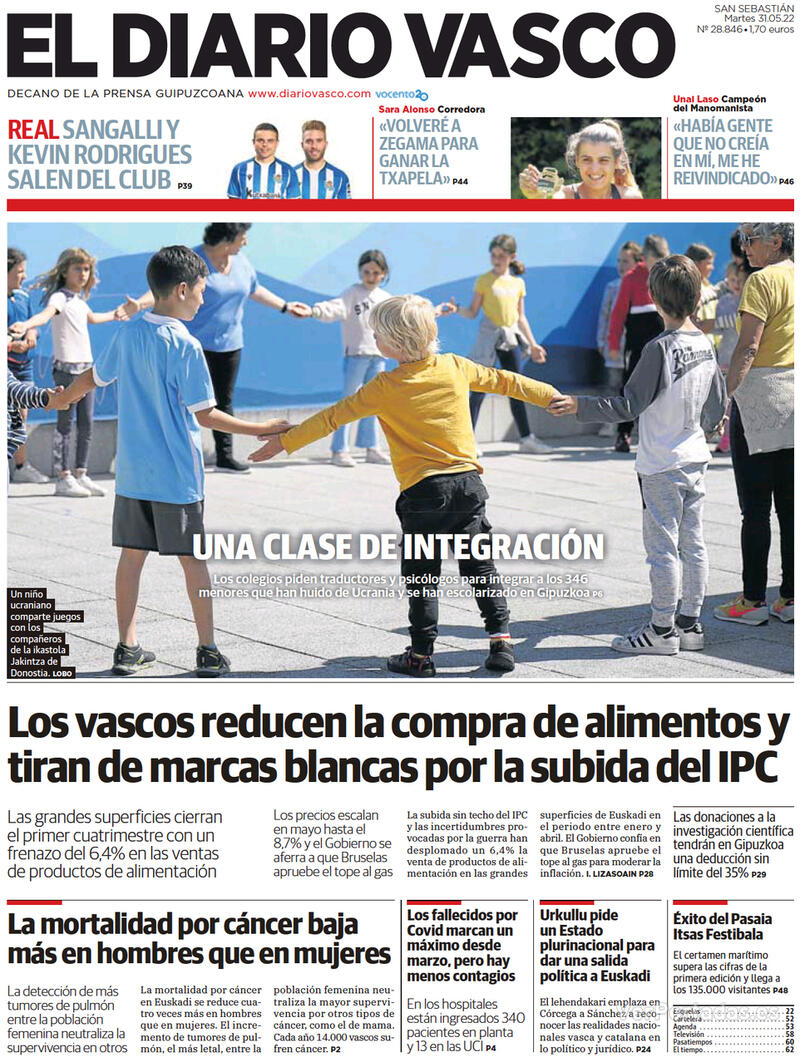 Portada El Diario Vasco 2022-06-01