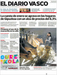 Portada El Diario Vasco 2022-01-15