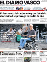 Portada El Diario Vasco 2022-06-25