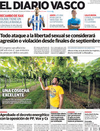 Portada El Diario Vasco 2022-08-26