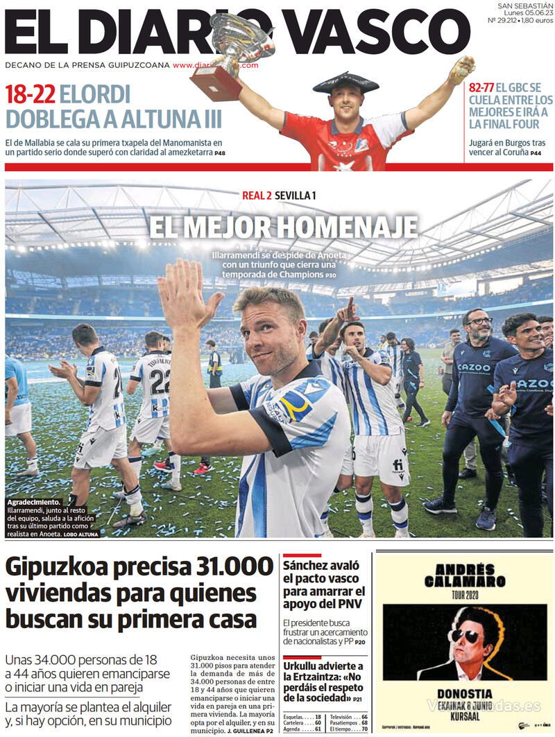 Portada El Diario Vasco 2023-06-06