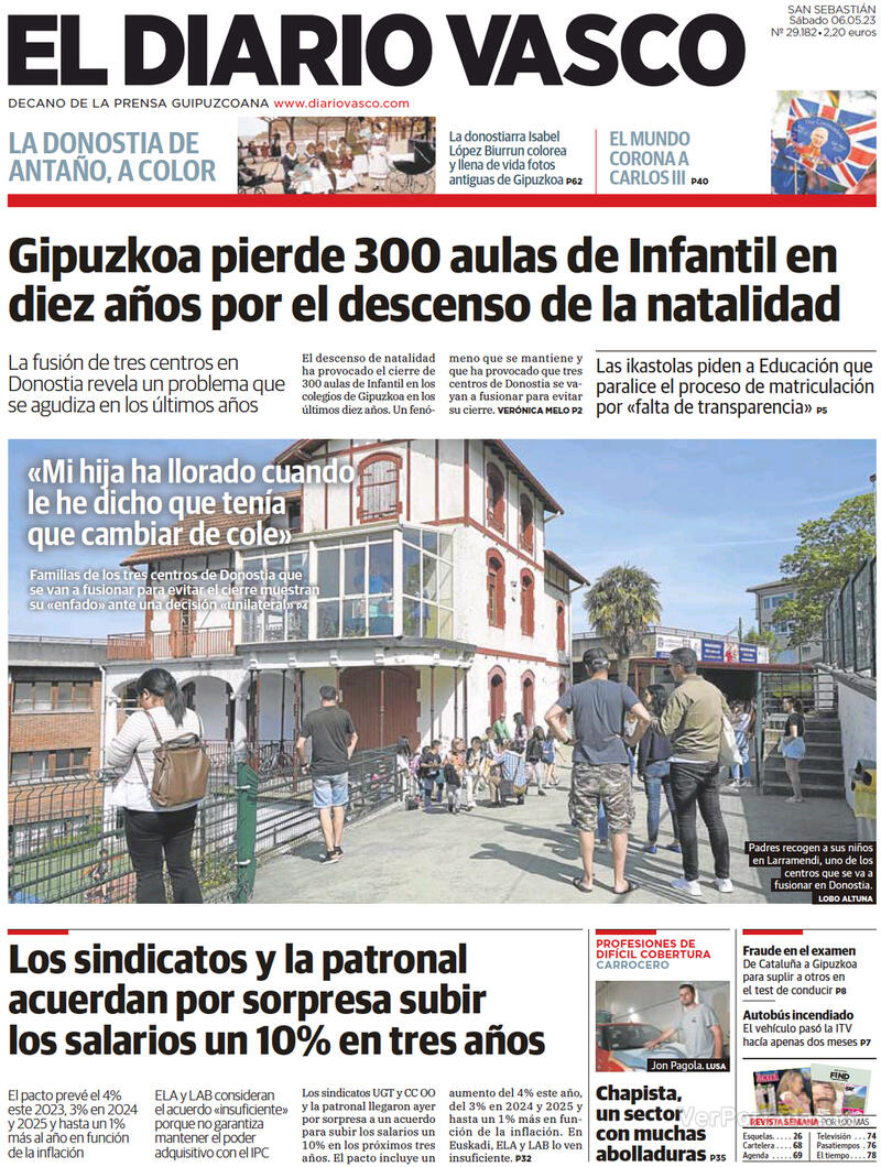 Portada El Diario Vasco 2023-05-07