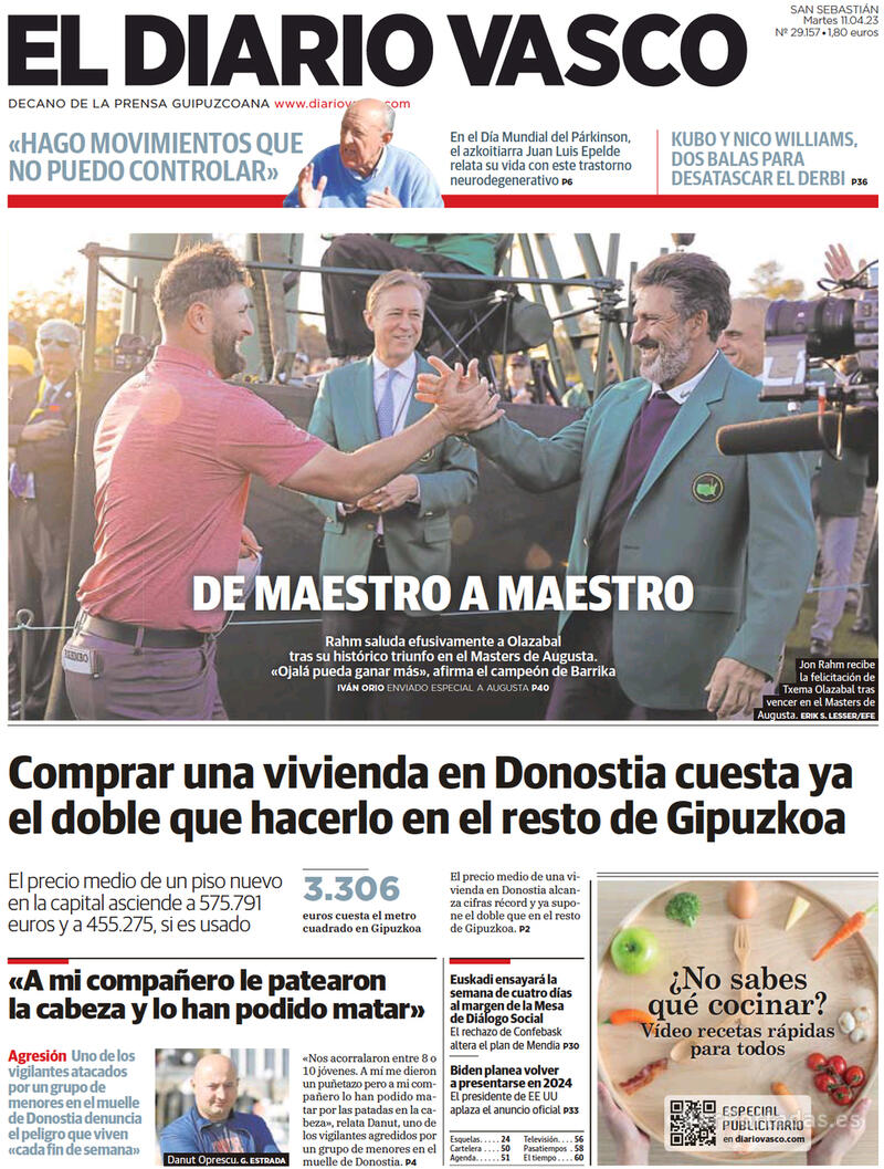 Portada El Diario Vasco 2023-04-12