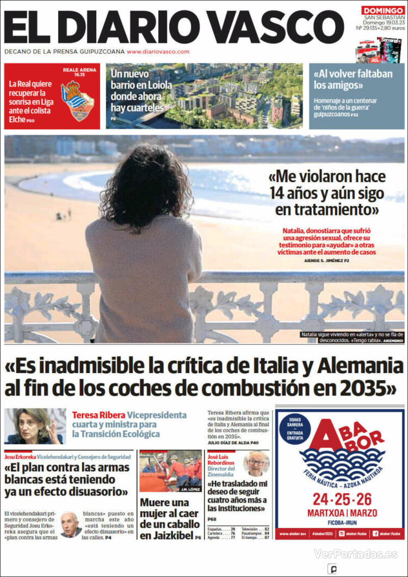 Portada El Diario Vasco 2023-03-20