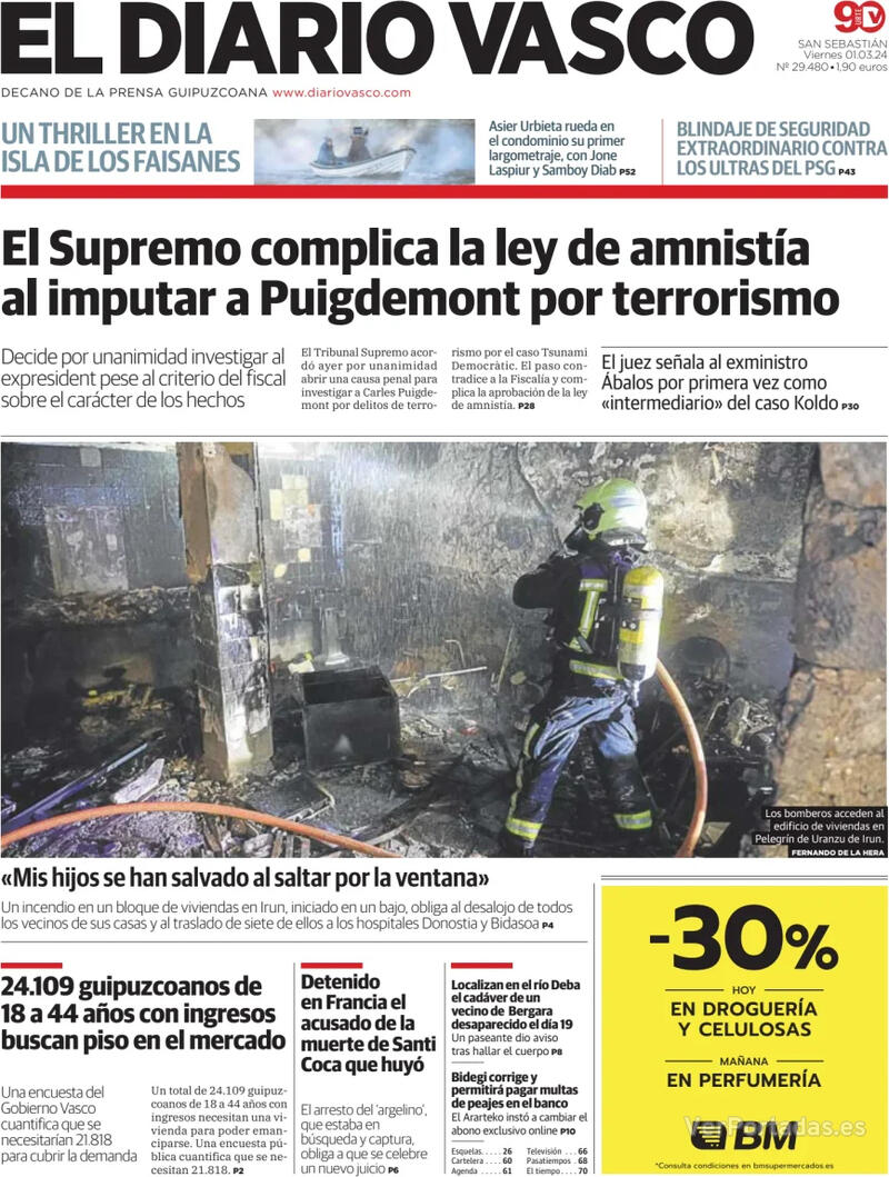 Portada El Diario Vasco 2024-03-02