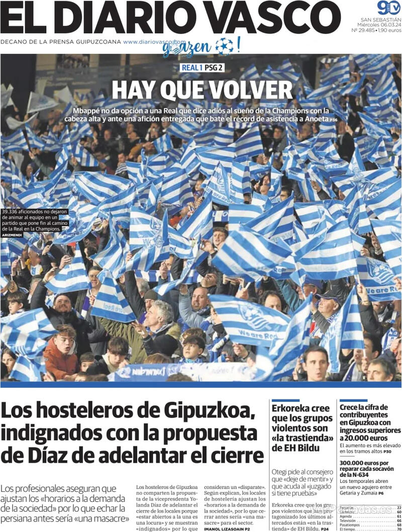 Portada El Diario Vasco 2024-03-07