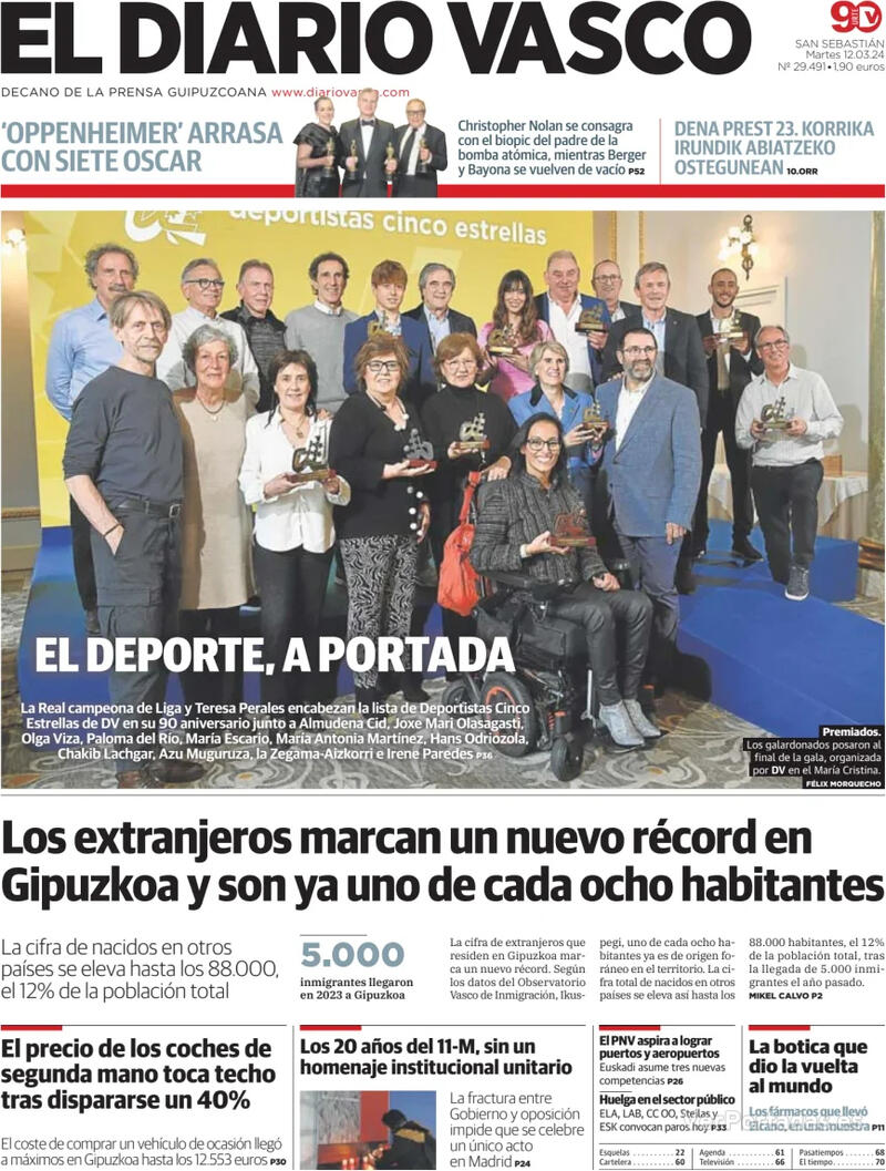 Portada El Diario Vasco 2024-03-13