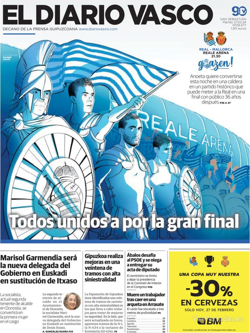 Portada El Diario Vasco 2024-02-28